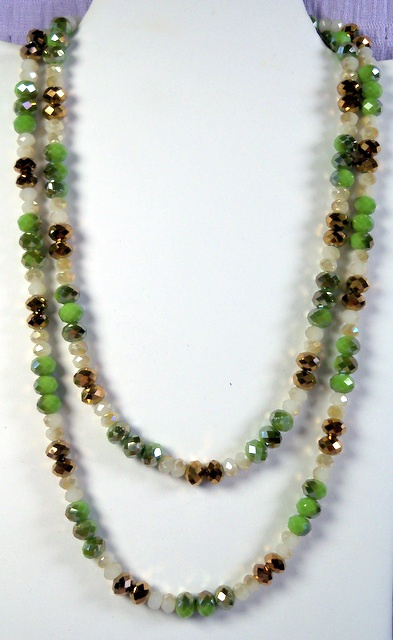 NEW! Avocado, Ivory, and Copper Necklace